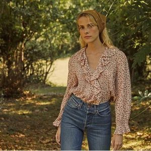 Doen Hardy Top Songbird Paisley in Rust size XS